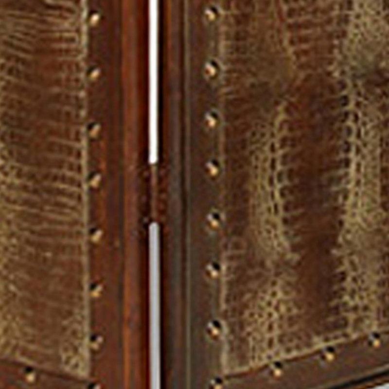 Écran Reptillian brun en similicuir 76 po x 84 po Guthir, 76 po x 86 po