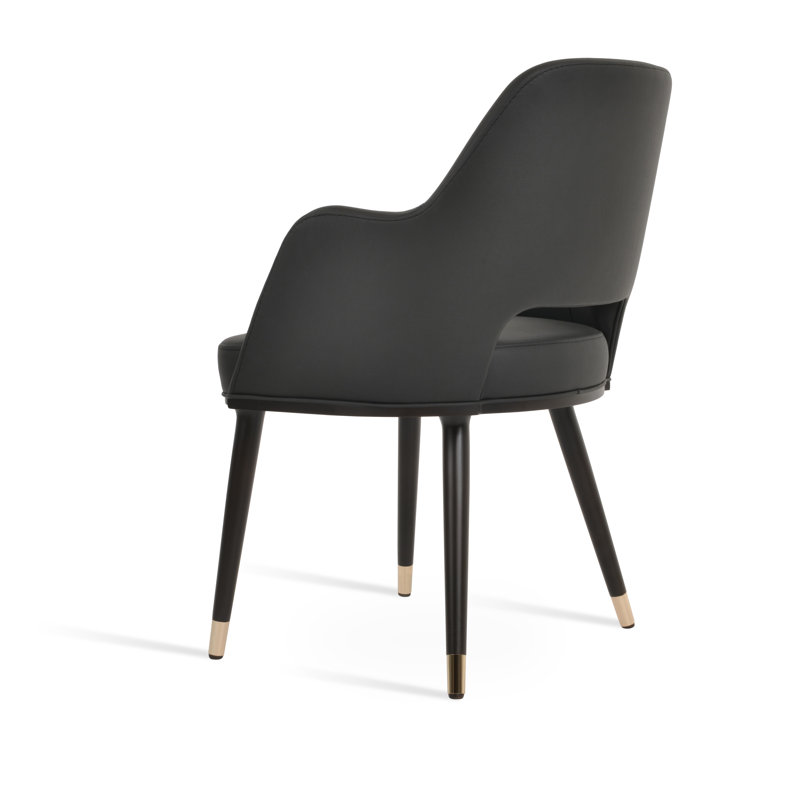 Chaise avec accoudoirs Marash, Wengé, Noir