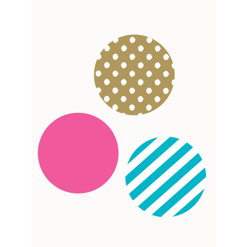 Abstract Non-Wall Damaging Accent, Pink/Teal/Gold