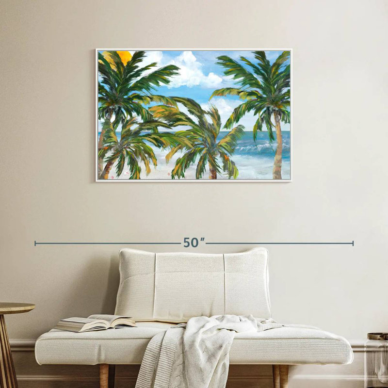 Paradis d'arbres tropicaux, Cadre flottant blanc, 37 po x 25 po