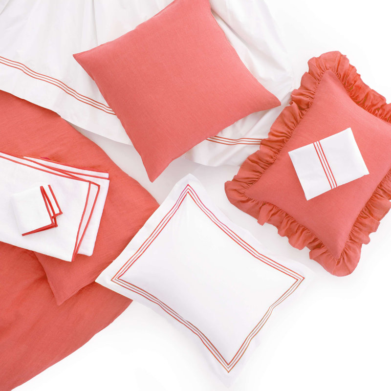 Trio Flat Sheet, Twin/Twin XL Flat Sheet, Coral