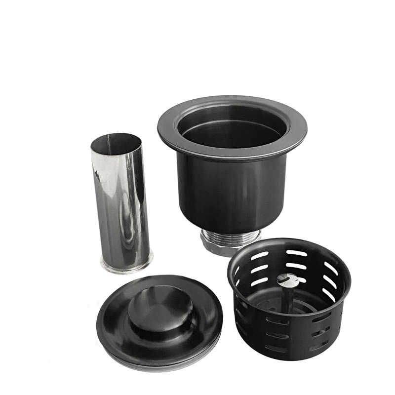 Crépine d'évier de cuisine avec panier amovible, Noir graphite