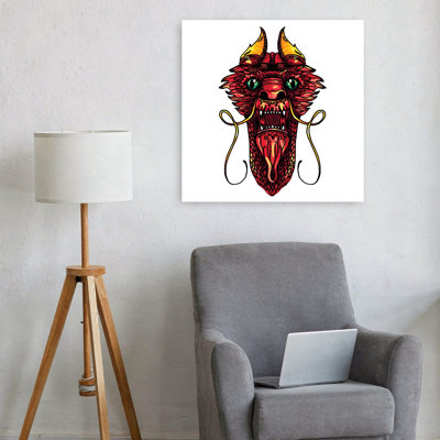 Fierce Red Dragon Contemporary Wall Art