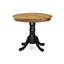 Table de salle à manger antique - plateau de cuisine rond avec base piédestal, lin blanc-1405996694-1405907522