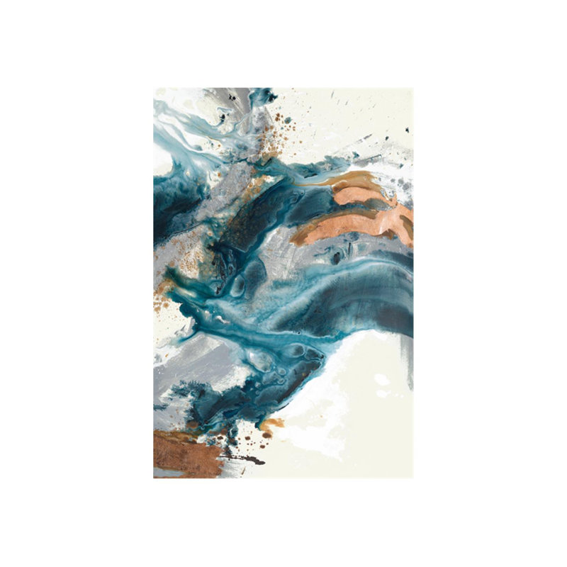 «Silvery Wave II» par Samuel Kane - peinture sur toile tendue, Couche de verre, H 54 po x l 36 po x P 1,5 po