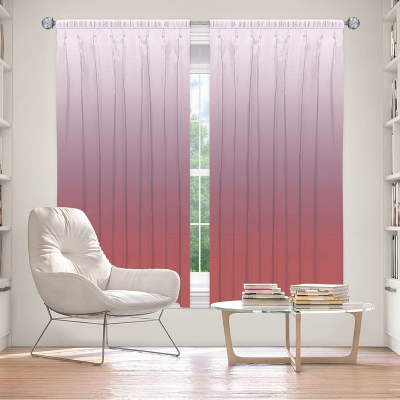Vandela Room Darkening Curtain Pair, 40" W x 82" L, Dusty/Cedar/Gray