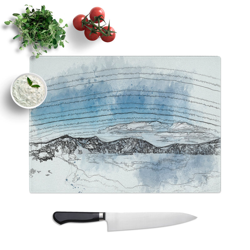 Tempered Glass Crater Lake in Oregon Chopping Board, 20 cm x 28.5 cm