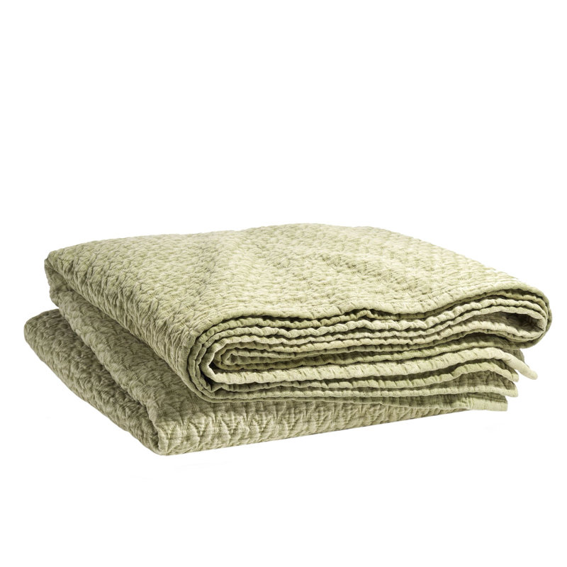 Hawley Indigo Matelasse Coverlet, Full/Queen Coverlet, Sage