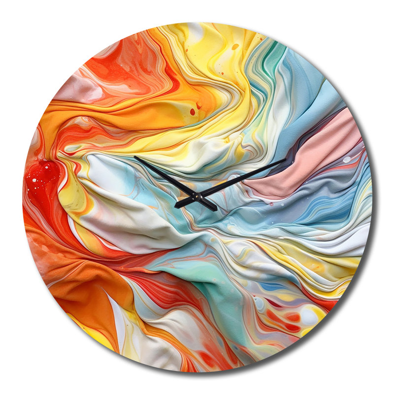 Horloge murale orange et bleue, Grand