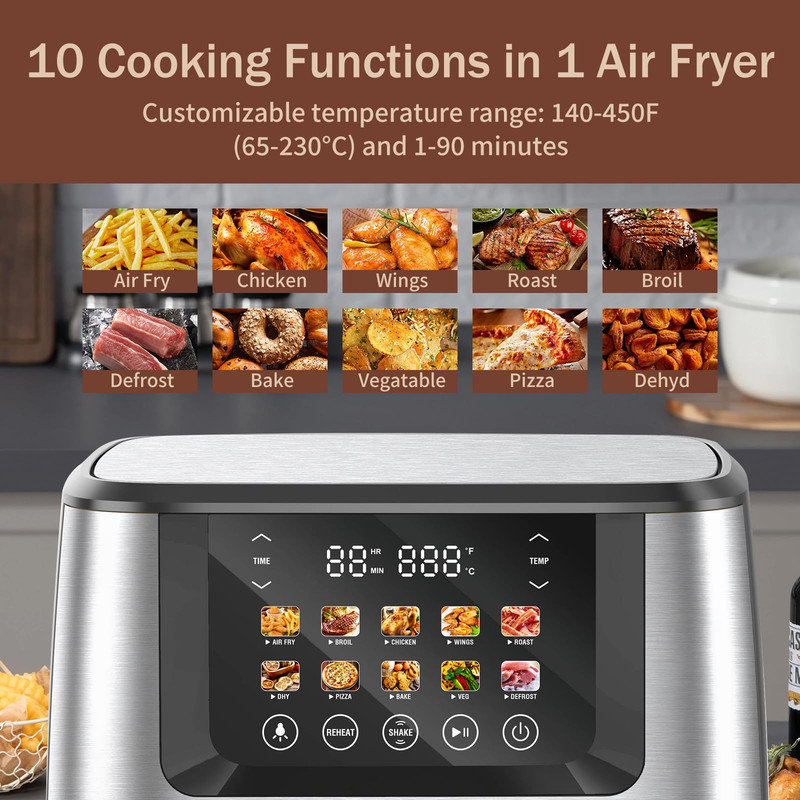 Four à friteuse YUKOOL 8 Quarts, Argent