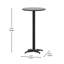 Table de bar ronde en aluminium à hauteur de 23,25 po avec plateau rabattable pour l'intérieur et l'extérieur Brincken-87464120