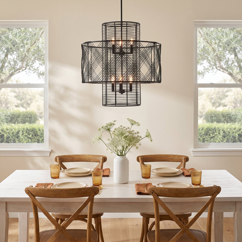 Brooke 6 - Light Tiered Chandelier, Black
