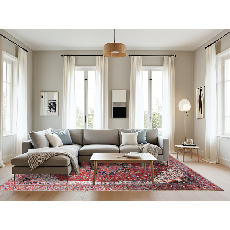 Tapis brun à motif oriental, Rectangle 8 pi x 10 pi