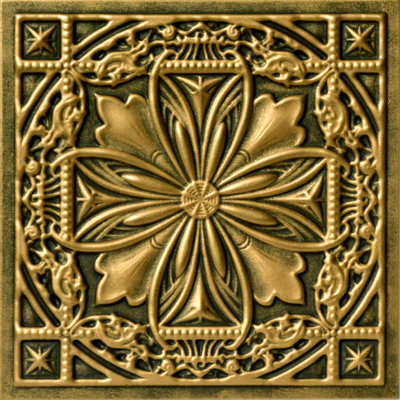 Lucass Shield 19.63'' L x 19.63'' W Textured Polystyrene Glue Up Ceiling Tile In Charcoal Copper