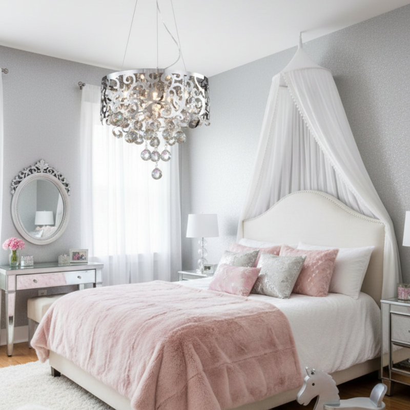 Transitional 5 Light Crystal Chandelier