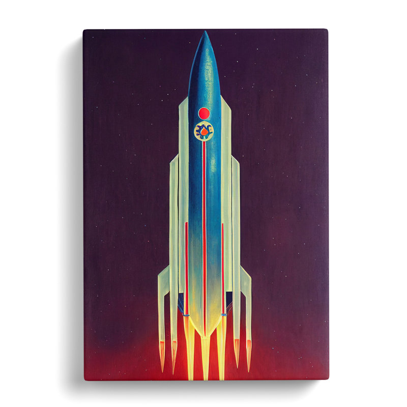 Stupendous Spaceship Rocket - Wrapped Canvas, 50cm H x 35cm W x 3cm D