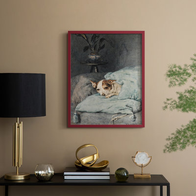 «Vintage Portrait Print», reproduction encadrée en bois massif