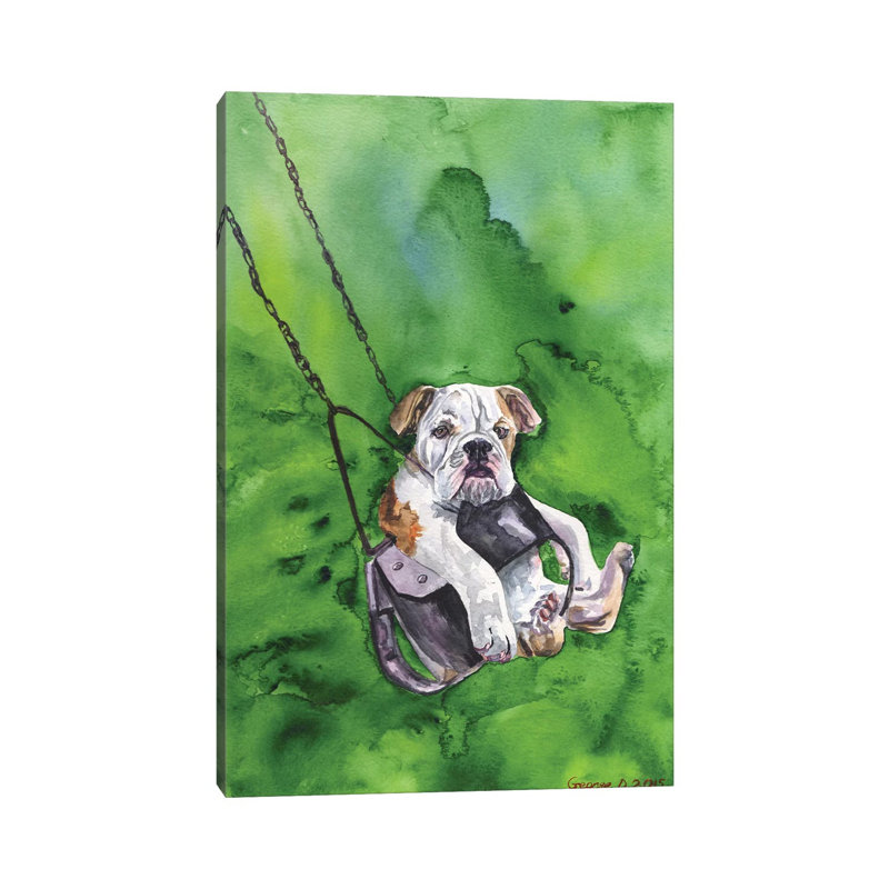 American Bulldog Puppy by George Dyachenko - Wrapped Canvas Print, 66.04 cm H x 45.72 cm W