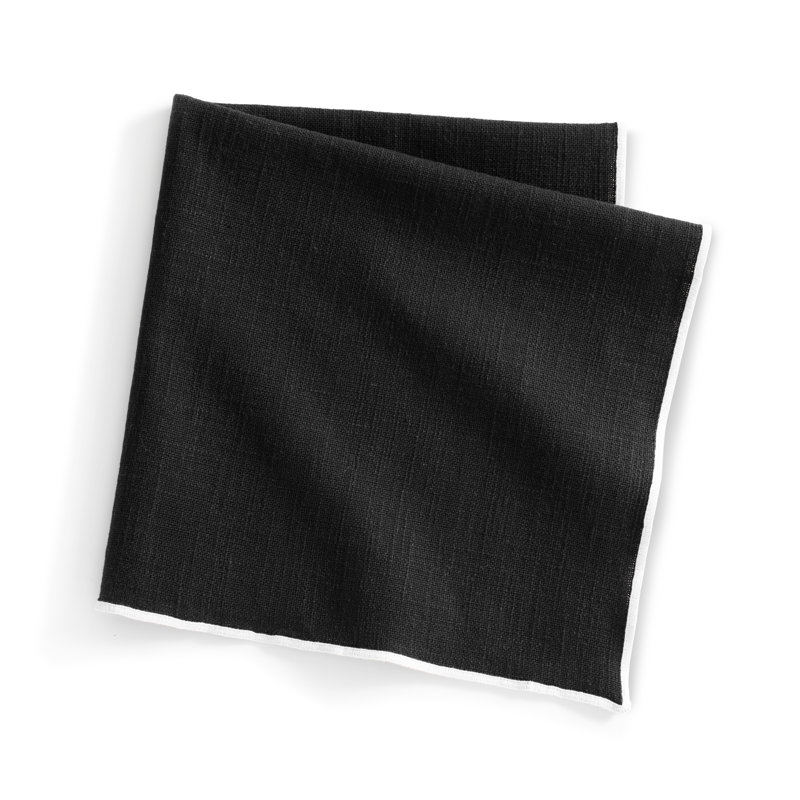 Manufacture Rock Merrow Stitch Cotton Napkin, Black