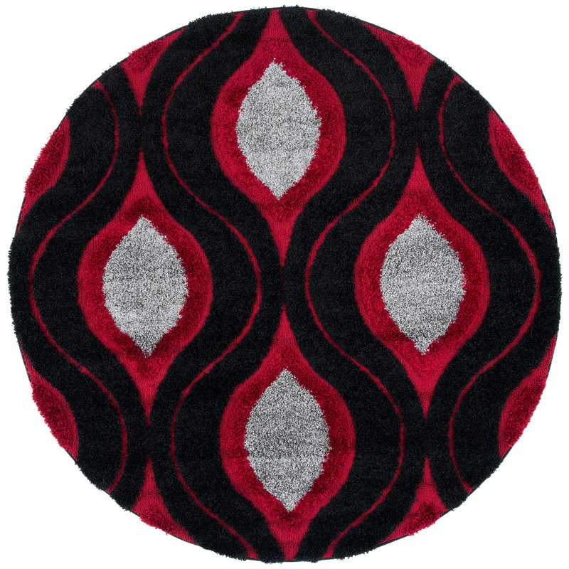 Alsup Shag Performance Geometric Rug, Round 6'7"