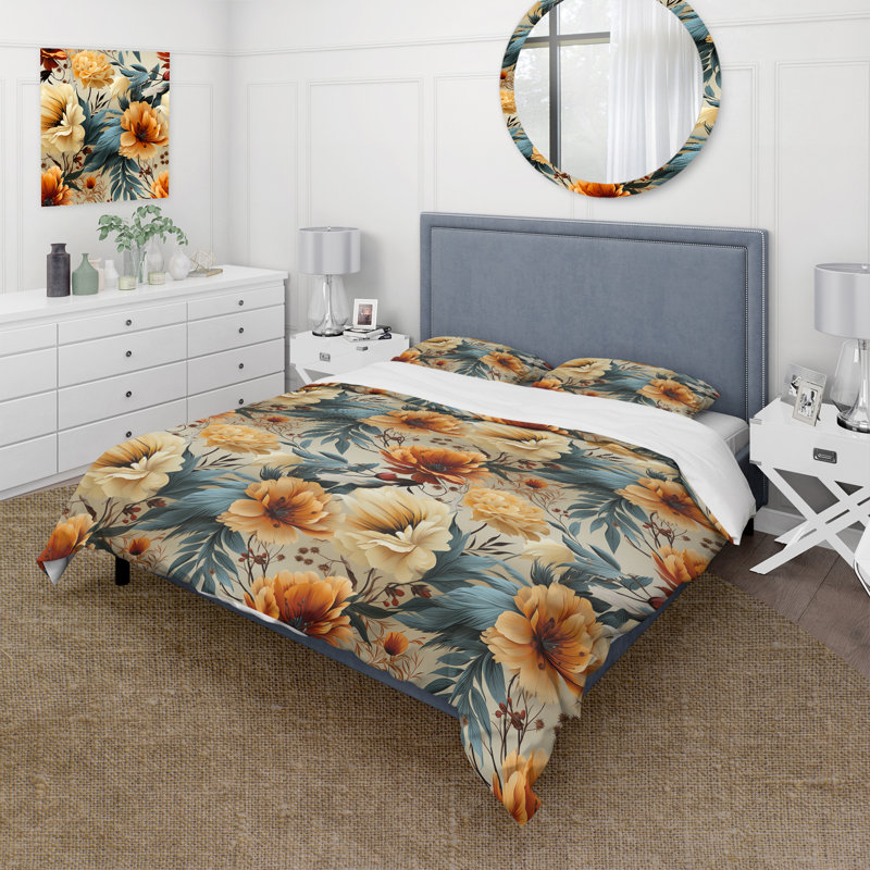Ensemble de housse de couette Earthy Tones Boho Inspire Feather I, Housse de couette simple + 1 taie décorative stan