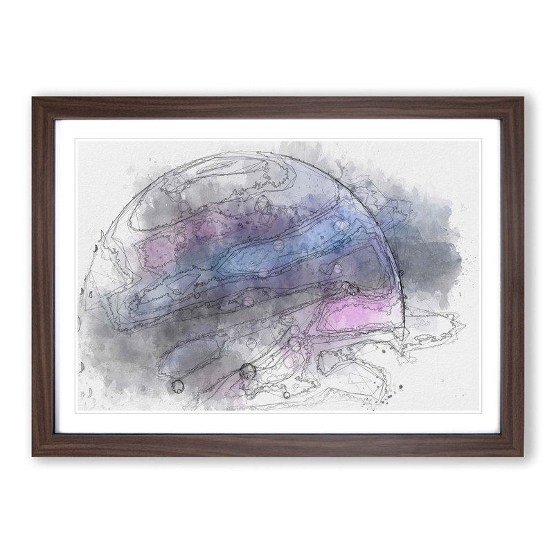 Walking Away in Abstract - Picture Frame Graphic Art Print, Walnut, 50cm H x 76cm W x 2cm D