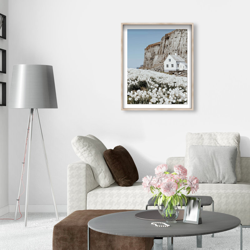 Coastal Homes II Print by Oliver Gal, Natural Oak Shadowbox, 31.5"H x 37.5"W