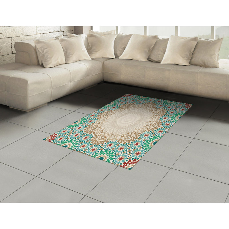 Boho High Density Long Fiber Poly Threads Decorative Area Rug Carpet, Rectangle 4' x 5'8"