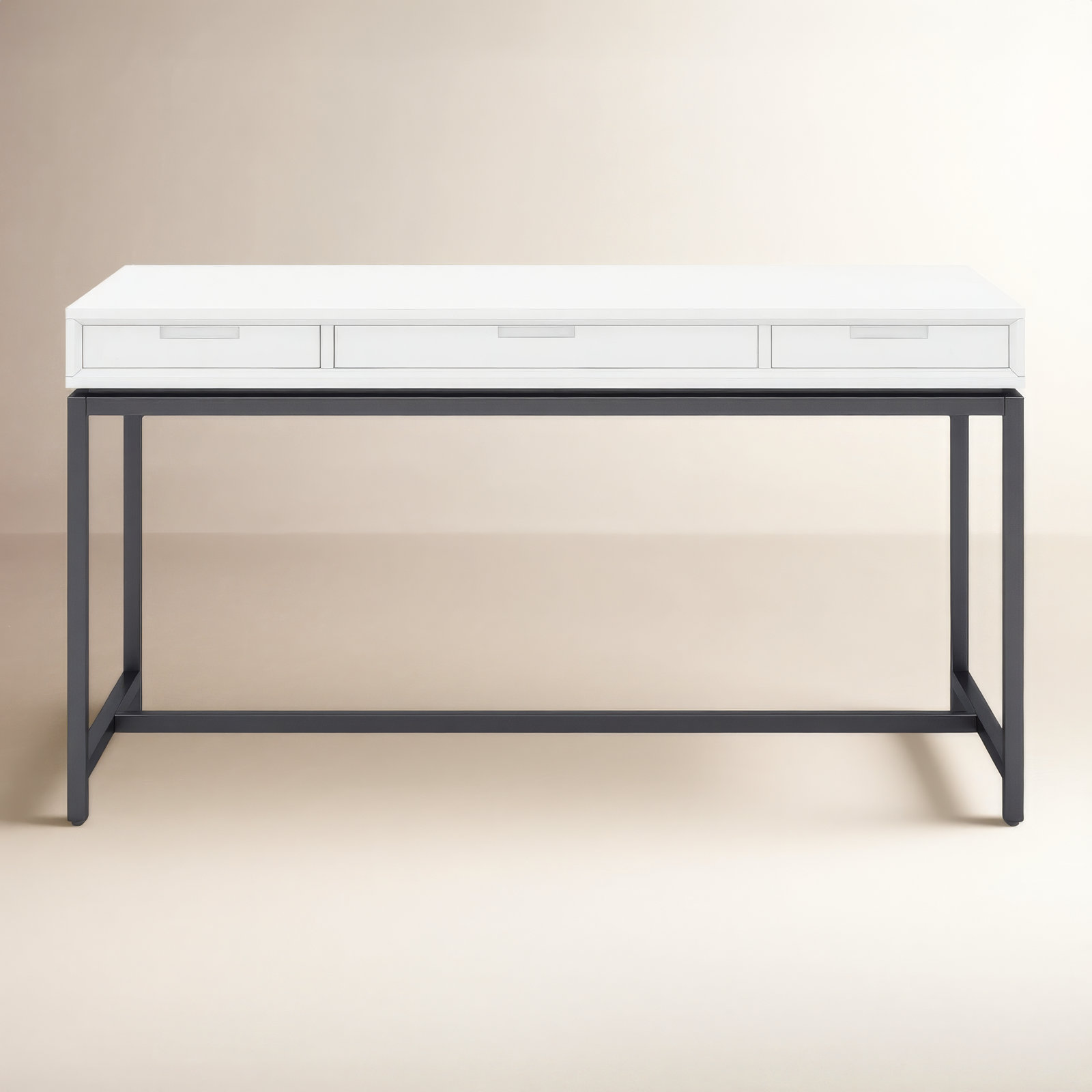 Lars 72" Writing Desk, 31.50" H x 60" W x 24" D, White/Black