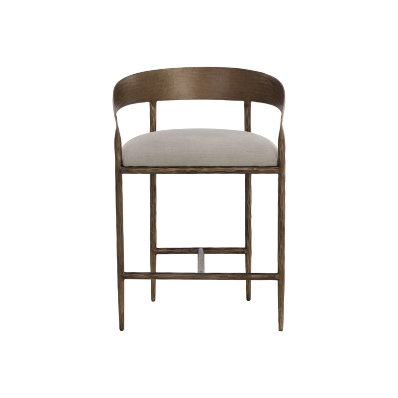 Upholstered Stool with Metal Frame