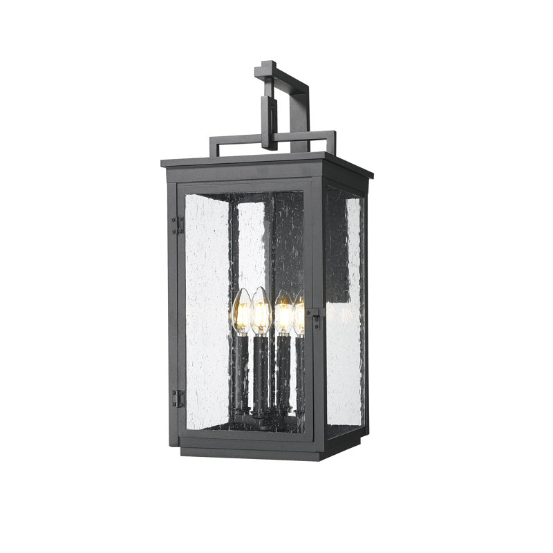 Kasey Sand Black Outdoor Wall Light, 23.75" H x 10" W x 11.75" D, 4 Lights