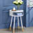 White and Natural Round 1-shelf End Table-109050474