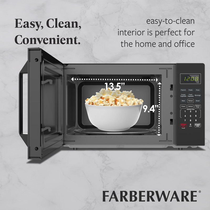 Farberware 1.1 Cu. Ft. 1000-watt Compact Microwave Oven, Black