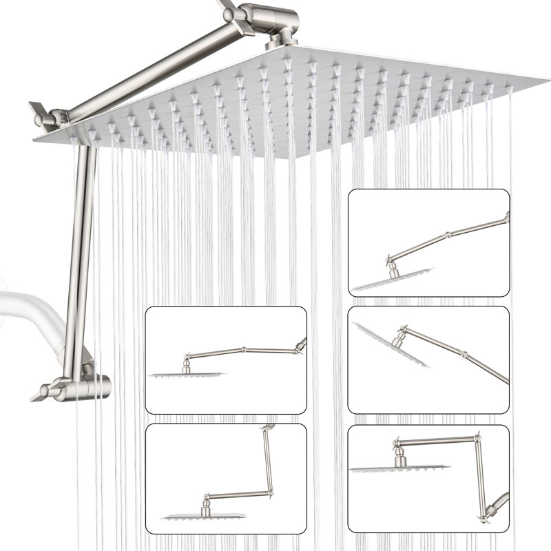 Rain Adjustable Shower Head 1.8 GPM GPM, Brushed Nickel