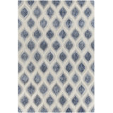 Clara Patterned Contemporary Blue/Cream Area Rug