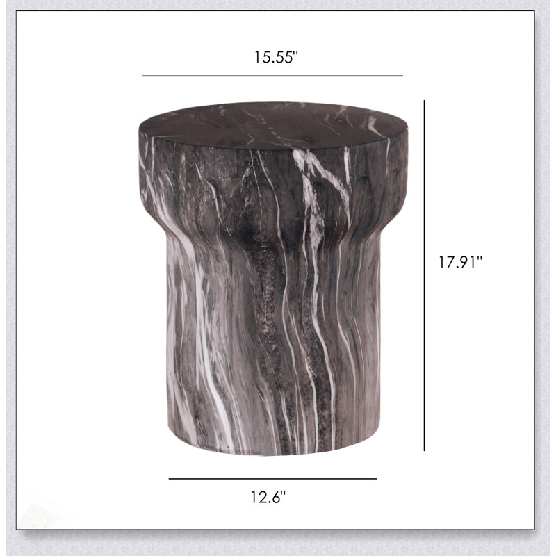 Table de bout d'extérieur en ciment pour patio, décoration de jardin, faux terrazzo, petite table d'appoint ronde moderne, utilisation intérieure et extérieure