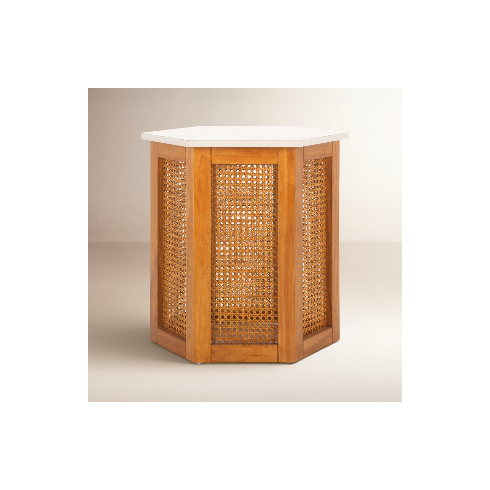 Pacetti End Table, White Top/Natural Base