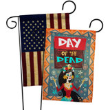 Double Sided 18.5'' H x 13'' W Polyester Day Of The Dead Garden Flag