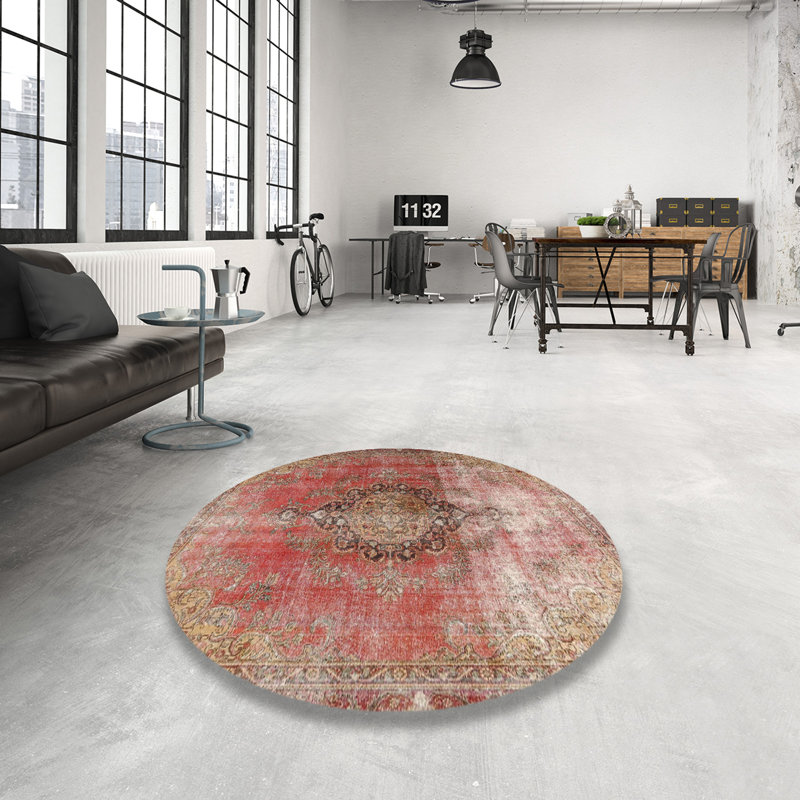 Aghancrossy Oriental Indoor Rug, Round 4'