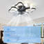 Ventilateur de plafond 19,7 pouces avec lumières avec télécommande de style papillon moderne, noir, ventilateur pour la chambre à coucher, le salon, la fonction de minuterie, silencieux, préféré des enfants