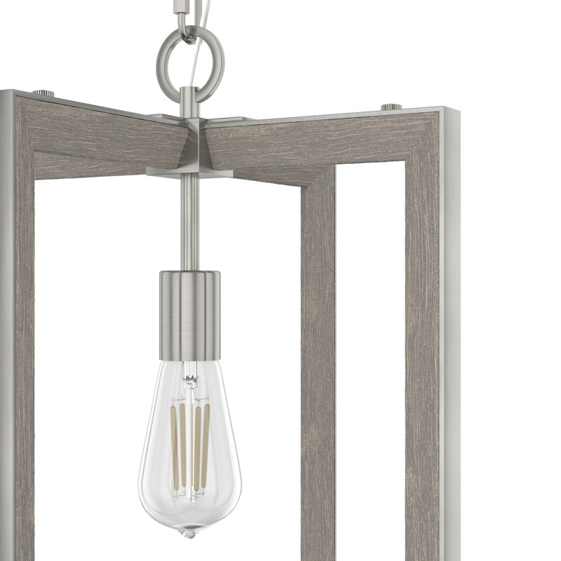 Woodburn 1 - Light Single Geometric Pendant, Brushed Nickel