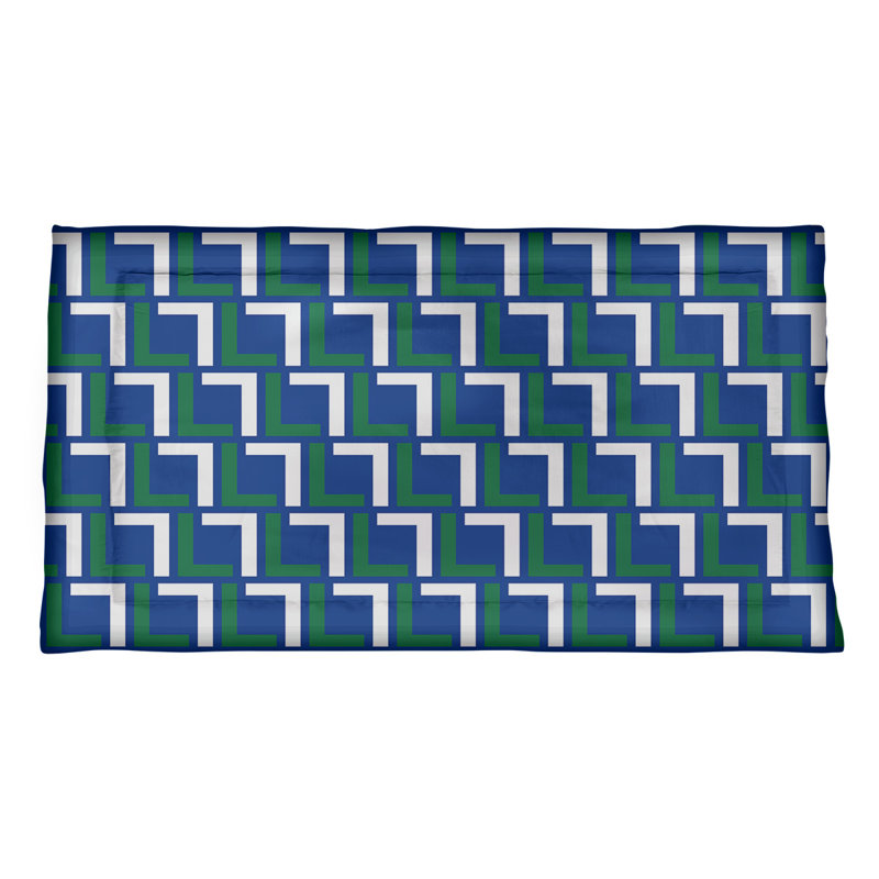 Geometric Sham Set, Microfiber, Standard/Twin;Full/Double;Queen, Blue/Green/White