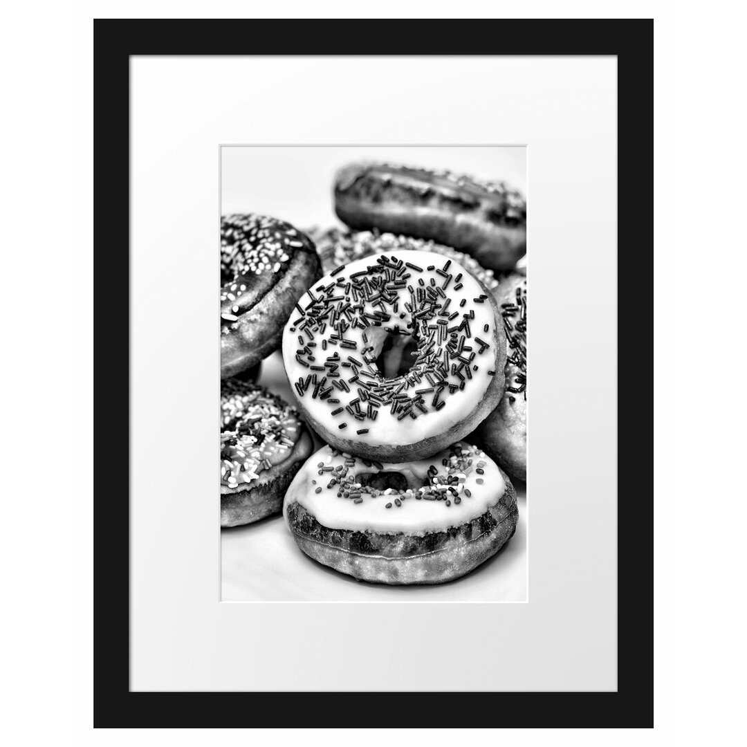 Gerahmtes Poster Donut Kuchen Liebesperlen