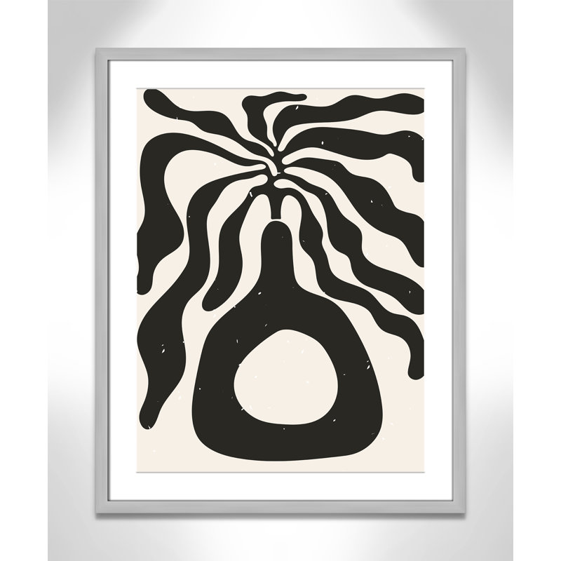 «Henri Matisse», reproduction d'algues noires par Stanley, L 23,5 po x H 29,5 po, Imprimé mat, Argent mat