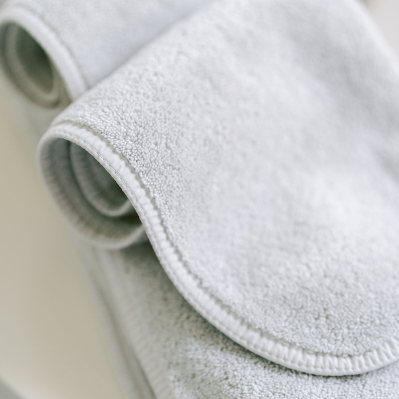 Lago Portuguese Long-Staple 100% Cotton Towels, Gray, Washcloth - 1 Pack