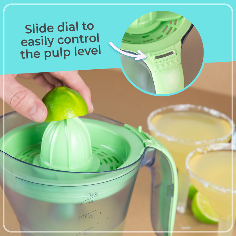 Green Electric Citrus Juicer with Pitcher and Glasses Set