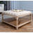 33-Inch Large Square Ottoman Coffee Tables For Living Room, Tufted Upholstered Linen Ottoman With Storage Shelf And Solid Legs For Office Bedroom Farmhouse (Beige)