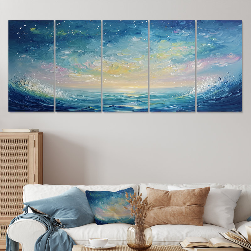 Avreigh - impression abstraite d'art mural - ensemble de décoration murale moderne, H 28 po x l 60 po, 5