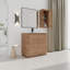 Meuble-lavabo autoportant avec lavabo et porte à fermeture en douceur et armoire latérale-1238025666