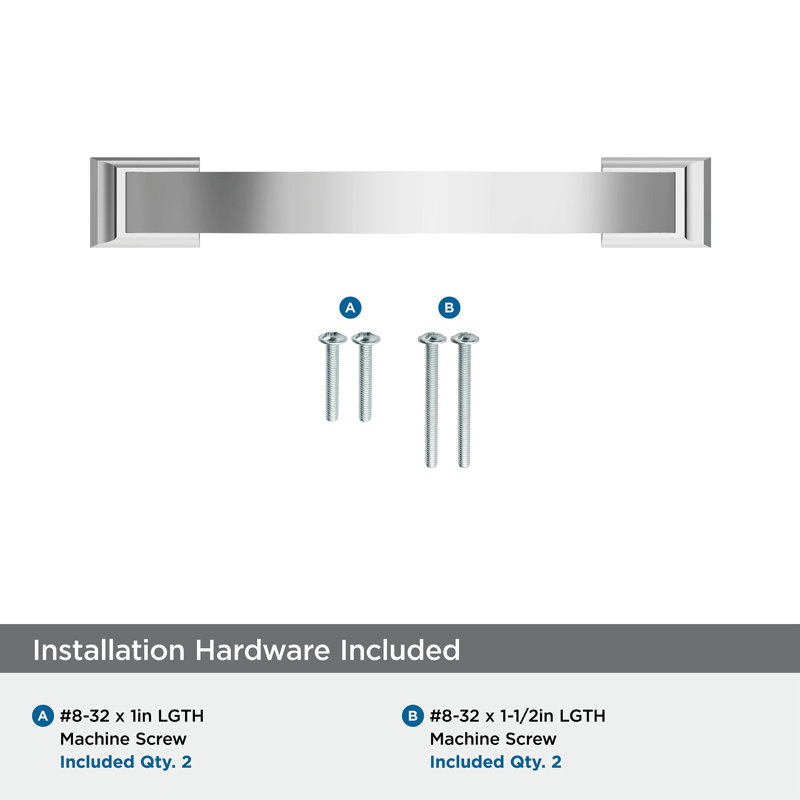 Polished Chrome 3-3/4 inch Center-to-Center Arch Cabinet Pull